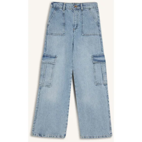 Defacto Girls Wide Leg Cargo Wide Leg Jeans