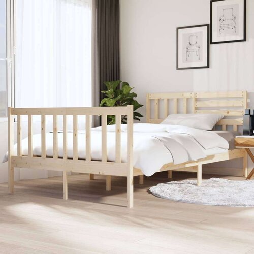  Okvir za krevet od masivnog drva 135 x 190 cm 4FT6 bračni Slike