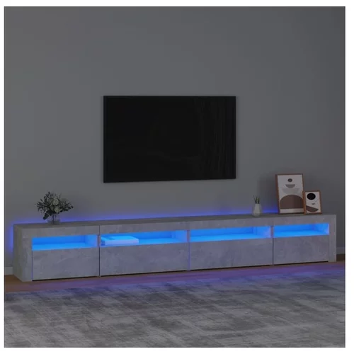 TV omarica z LED lučkami betonsko siva 270x35x40 cm
