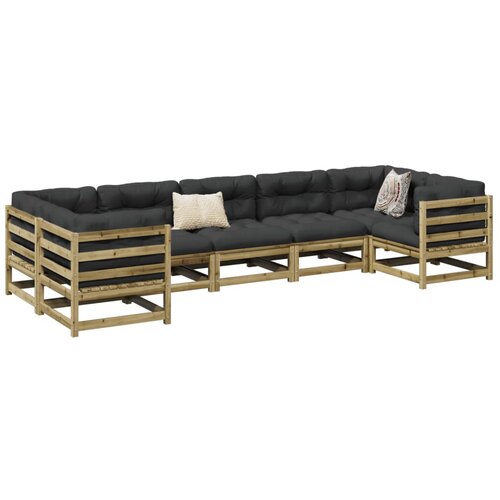vidaXL 7-dijelni set vrtnih sofa od impregnirane borovine s jastucima Cene