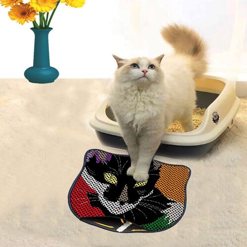 WALLXPERT Kdkafa0247 Multicolor Cat Litter Mat Cene