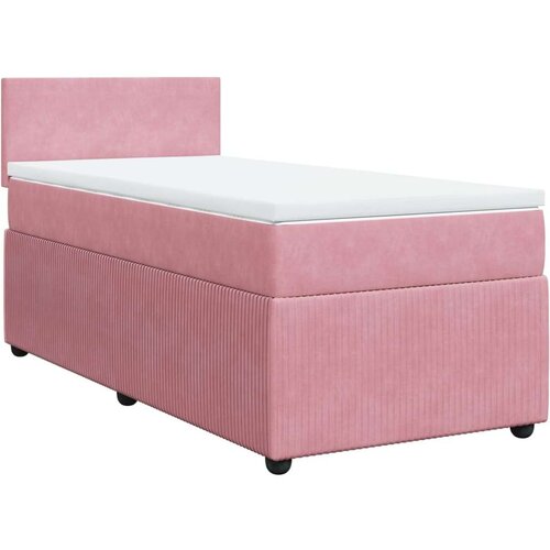 VidaXL Box spring krevet s madracem ružičasti 90x190 cm bar&amp;scaron;unasti Slike