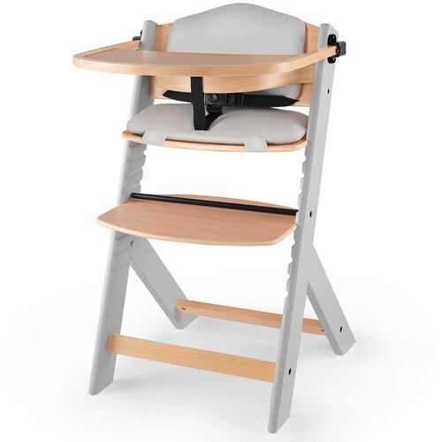 Kinderkraft otroški stol za hranjenje enock™ wood and grey z blazino grey Cene