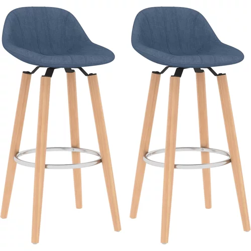 vidaXL Barski stolčki 2 kosa modro blago, (20700206)