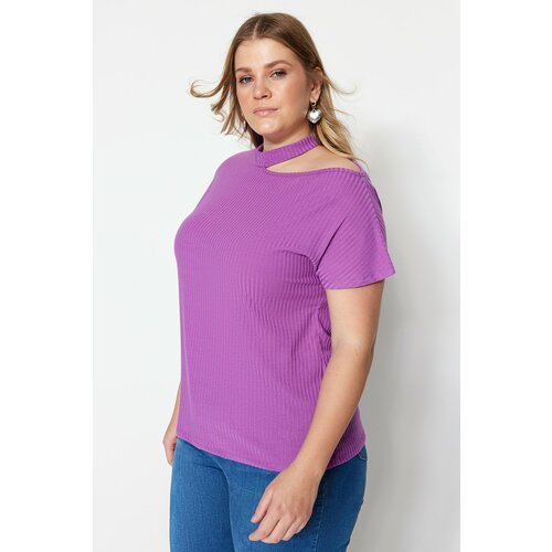 Trendyol Curve Plus Size Blouse - Purple - Regular fit Slike