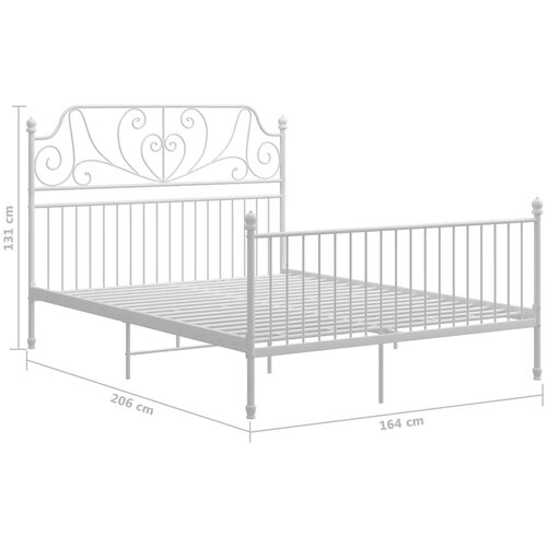  Okvir za krevet bijeli metalni 160 x 200 cm Slike