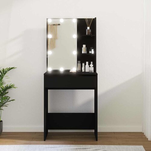  Toaletni stolić s LED svjetlima crni 60 x 40 x 140 cm Cene