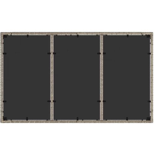  Vrtni stol sa staklenom pločom sivi 150x90x75 cm od poliratana Slike