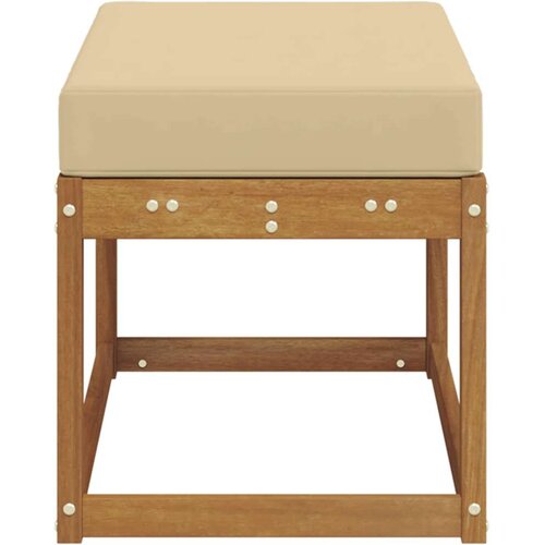  Vanjska stolica klupa s jastukom Prirodna 79 x 43 x 37 cm - Prirodno i bež 80 cm Otvoreno područje nogu Slike