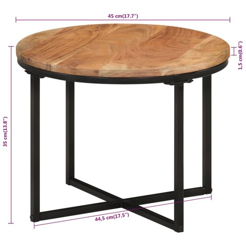  Stolić za kavu 45x45x35 cm od masivnog drva bagrema i željeza Slike