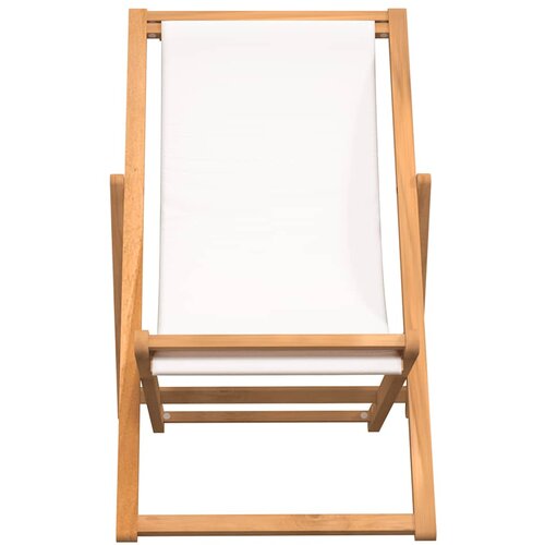  Ležaljka od tikovine 56 x 105 x 96 cm krem Slike