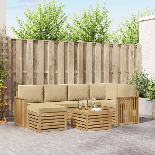  Set vanjskih sofa 7 kom. Bijela i bež Poliester Cijene