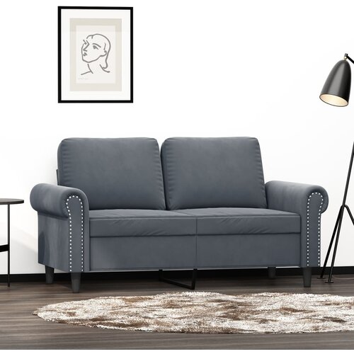  The Living Store Dvosed temno siv 120 cm žamet - Dvosed, (21494878) Cene
