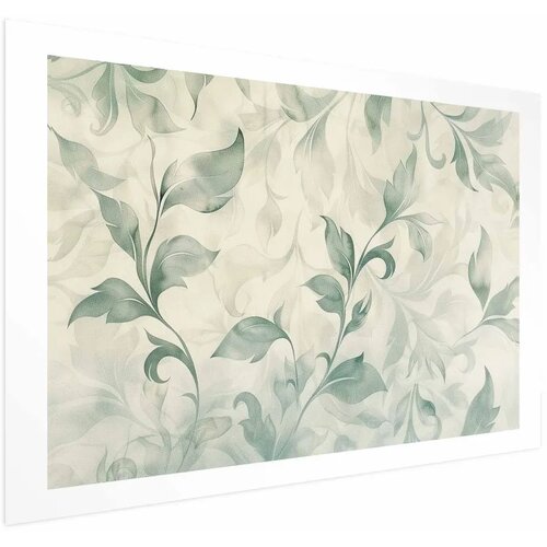  Plakat - Watercolor Green-Beige Leaves 90x60 Bez okvira s margom Cene