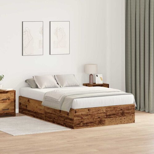 Krevet s ladicama Staro drvo 120 x 190 cm Konstruirano drvo Cene