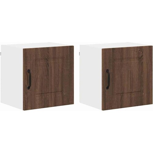  Zidni kuhinjski ormarić Zidne 2 pcs Smeđi hrast 40 x 31 x 40 cm Slike
