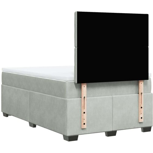 VidaXL Box spring krevet s madracem svjetlosivi 120x200 cm bar&amp;scaron;unasti Slike