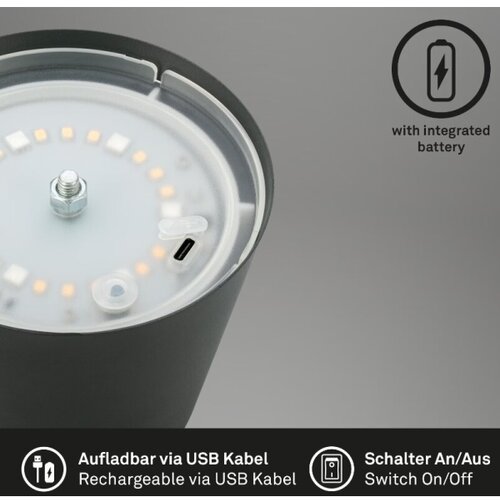 BRILONER 7507015 - LED RGBW prigu&amp;scaron;iva punjiva stona lampa LED/2,5W/5V IP44 antracit Slike