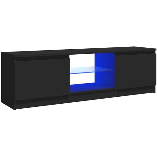 Maison Chic TV omarica - TV stojalo - Televizijska omarica z LED lučkami črna 120x30x35,5 cm, (21700780) Slike