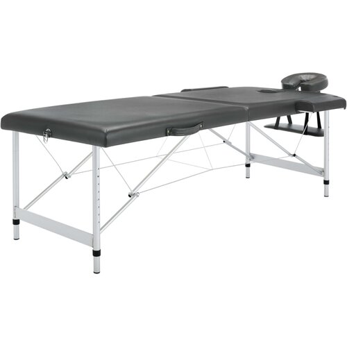  Stol za masažu s 2 zone aluminijski okvir antracit 186 x 68 cm Slike