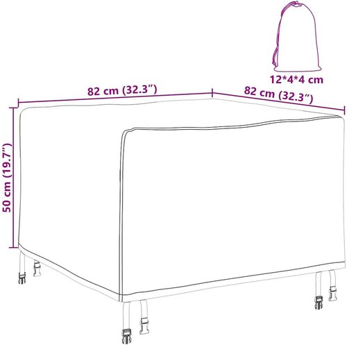 vidaXL Prevleka za zunanje pohištvo Črna 82 x 82 x 50 cm 210D tkanina Cene