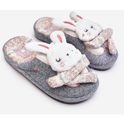 Kesi Children&amp;#039;s Bunny slippers with thick soles grey Dasca Slike