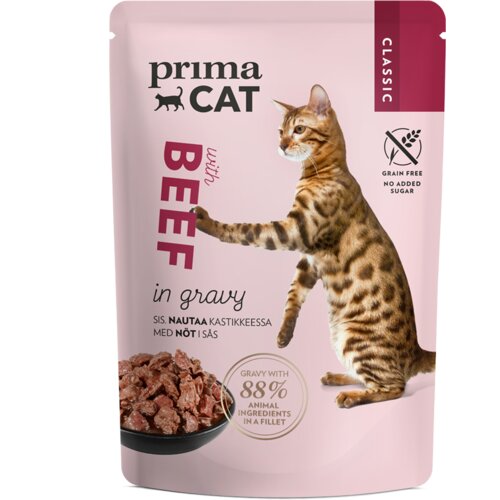 PRIMA CAT hrana za mačke - sos govedina 85g Slike