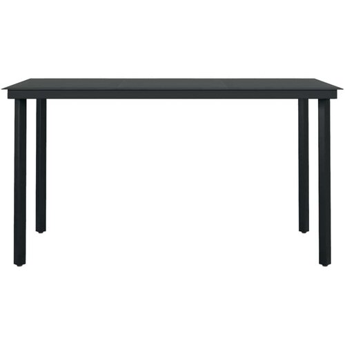  7-dijelni vrtni blagovaonski set crni Crna Dužina stola 140 cm Slike