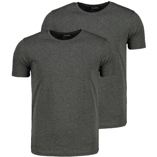 Dewberry DUAL SET T8569 BIKE COLLAR MEN'S T-SHIRT-DARK ANTHRACITIS-DARK ANTHRACITIS Cene