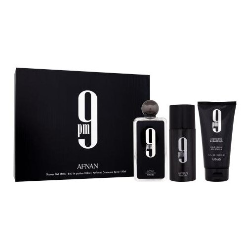 Afnan 9pm set: EDP 100 ml + gel za prhanje 150 ml + deodorant 150 ml za moške Cene