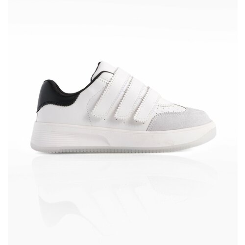 Marjin Women's Sneaker High Sole Velcro Sports Shoes Rizan White Slike