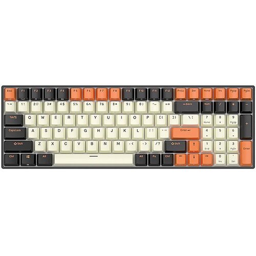 Royal kludge RK100 rgb mehanička pipkovnica, smeđi prekidači, crna/narančasta, uk layout Cijene