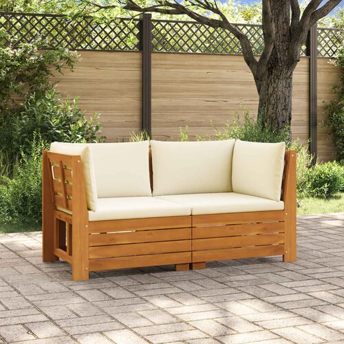  Set vanjskih sofa s jastukom 2 Komad Smeđa Čvrsto drvo akacije Cene