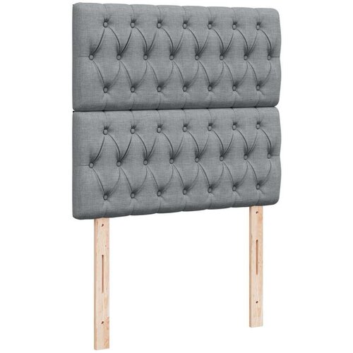 VidaXL Krevet s oprugama i madracem svjetlosivi 100x200 cm od tkanine Slike
