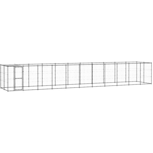 VidaXL zunanji pasji boks jeklo s streho 26,62 m&amp;sup2; Slike