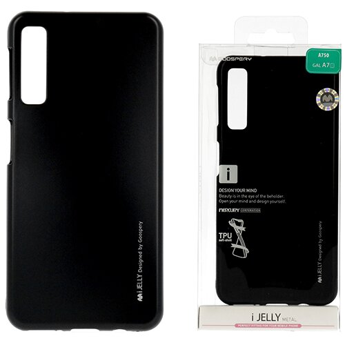  Gumijasti / gel etui Mercury i-Jelly Metal Case za Samsung Galaxy A7 (2018) - črni Slike