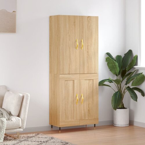 VidaXL Visoka komoda hrasta sonome 69,5x34x180cm od konstruiranog drva Slike