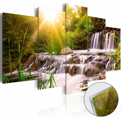  Slika na akrilnom staklu - Forest Waterfall [Glass] 100x50