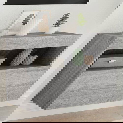 vidaXL Zidni TV ormarić s LED svjetlima boja hrasta 60x30x40 cm Cijene