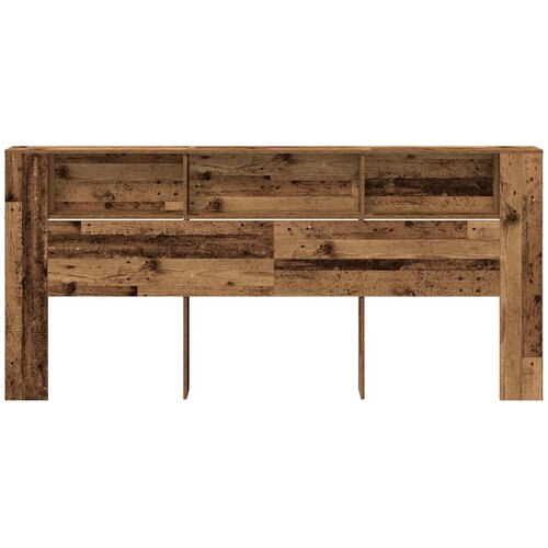  Glava kreveta s ormarićem Staro drvo 220 x 18,5 x 102,5 cm Slike