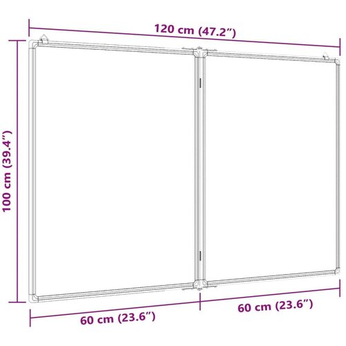  Magnetna bijela ploča sklopiva 120 x 100 x 1 7 cm aluminijska Slike