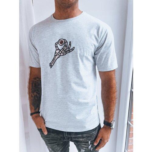 DStreet Light grey men's T-shirt with print Cene