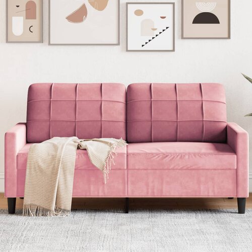 vidaXL Kavč dvosed roza 140 cm žamet Cene