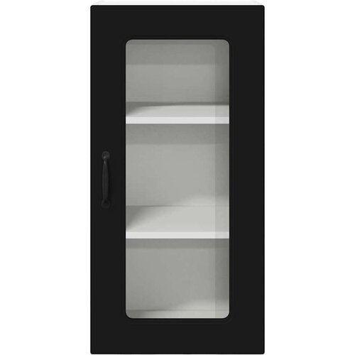 VidaXL Zidni kuhinjski ormarić s policom 2 pcs Crna 40 x 31 x 80 cm Slike