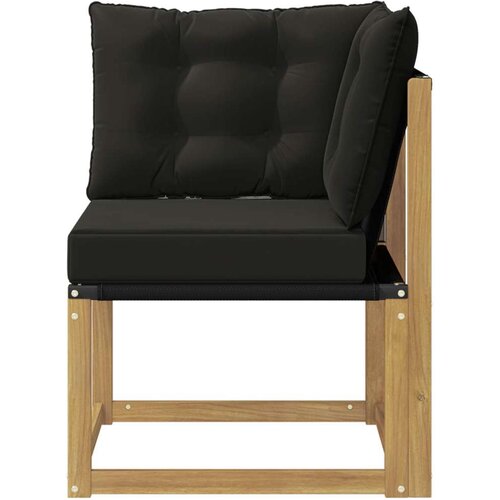  kutni kauč Masivno bagremovo drvo Tekstilen Bijela - Bijela i crna kutna sofa Slike