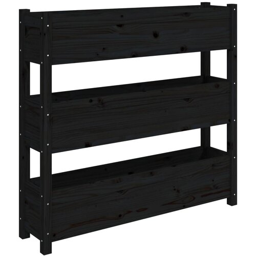 Maison Chic Visoka greda - Greda - Cvetlični Lonec črna 112x25x104,5 cm trdna borovina, (21790015) Cene