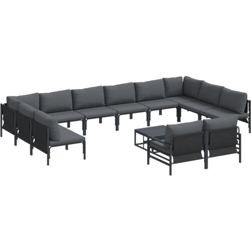 VidaXL Vrtna sedežna garnitura 13 pcs Antracitna Jeklo Slike