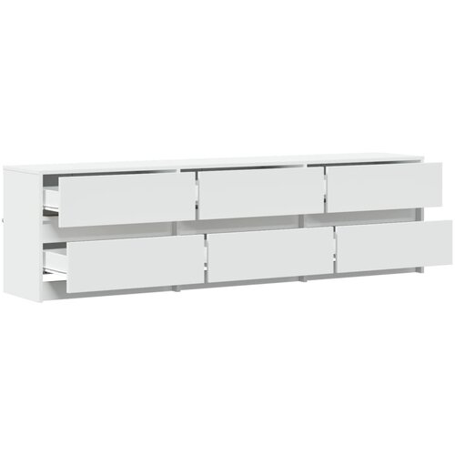  ormarić LED bijeli 180 x 34 x 50 cm od konstruiranog drva Slike