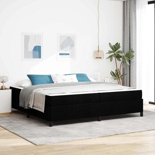  boxspring postelja z vzmetnico, tkanina, črna, 200×200 cm Cene