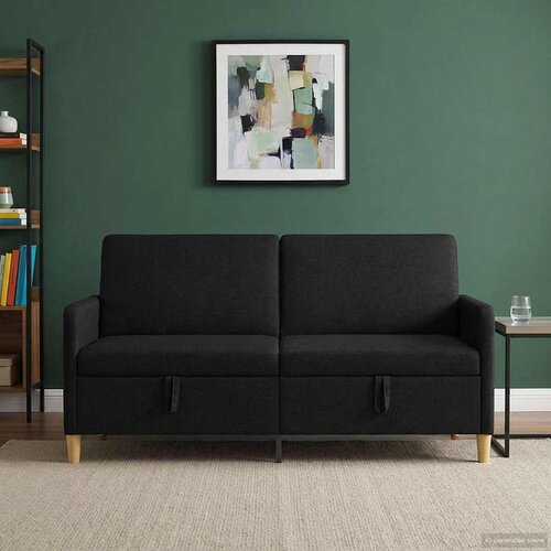 SOFA s pohranom Crna 172 x 78 x 87 cm Poliester Slike